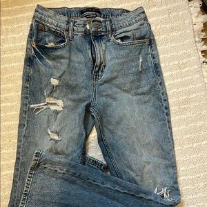 Distressed Blue Jeans